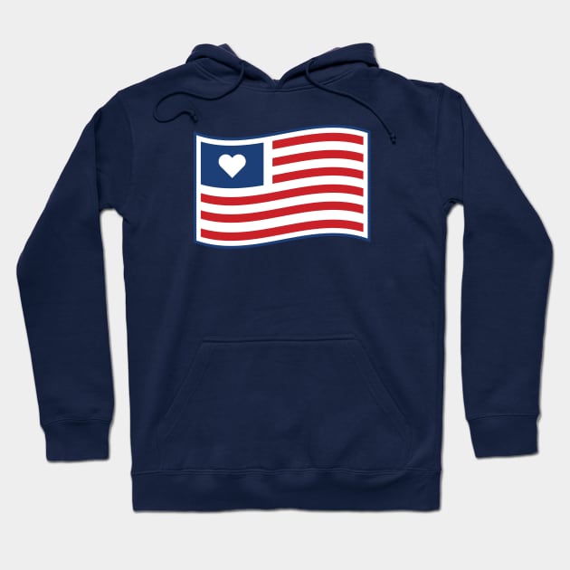 American Flag Love Shirt Hoodie by FeministShirts